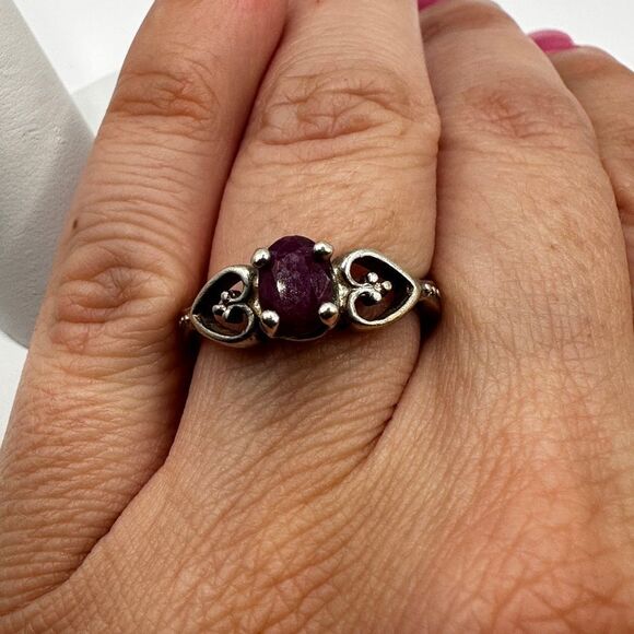 You get both! Genuine ruby ring and stud earrings in sterling silver, bundle! - Picture 6 of 10